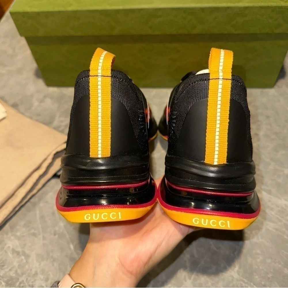 New Size 10 Gucci Run Sneaker Black Flame